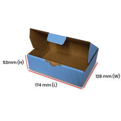 Aqua Mailing Boxes 174 x 128 x 53mm Die Cut Shipping Packing Cardboard Box - ozpack.au