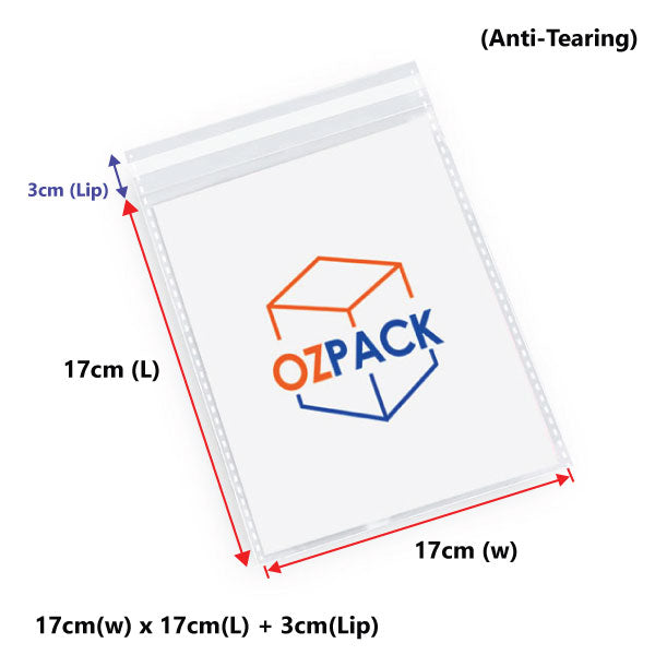 170 X 170mm Self Adhesive Sealing Clear OPP Cellophane Resealable Plastic Bags - ozpack.au