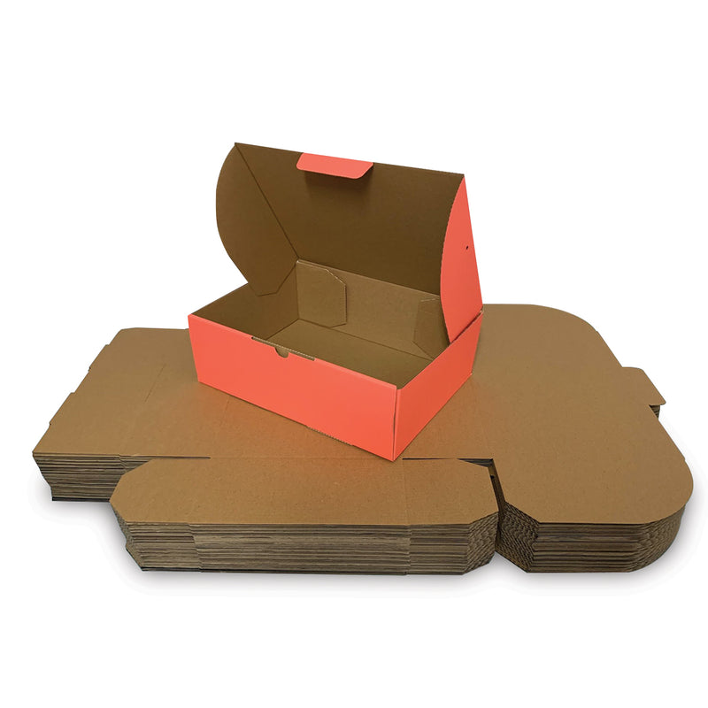 Orange Mailing Boxes 310 x 230 x 105mm Die Cut Shipping Packing Cardboard Boxes - ozpack.au