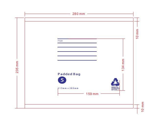 215mm x 280mm Bubble Padded Bag Mailer