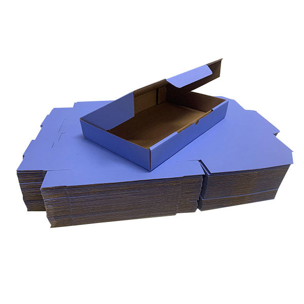 Blue Mailing Boxes 220 x 145 x 35mm Die Cut Shipping Packing Cardboard Box - ozpack.au