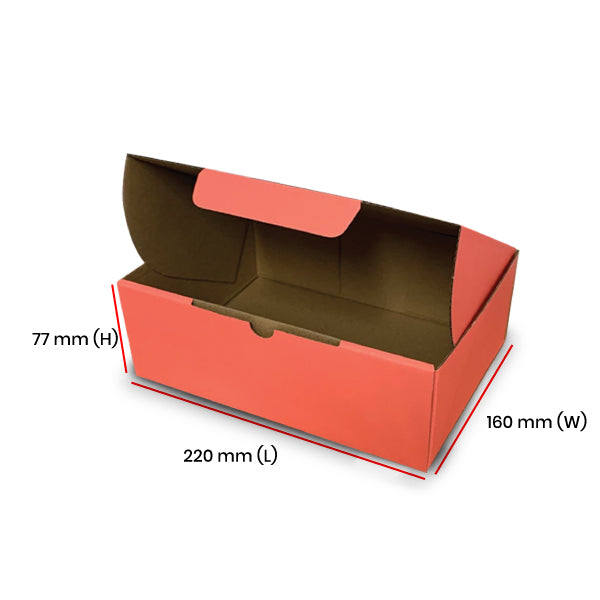 Orange Mailing Boxes 220 x 160 x 77mm Die Cut Shipping Packing Cardboard Box - ozpack.au