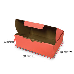 Orange Mailing Boxes 220 x 160 x 77mm Die Cut Shipping Packing Cardboard Box - ozpack.au