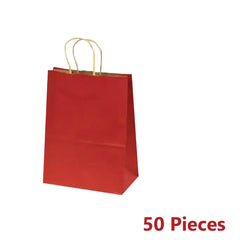 50pcs 220x280x110mm Bulk craft paper gift carry bags medium with paper handles - ozpack.au