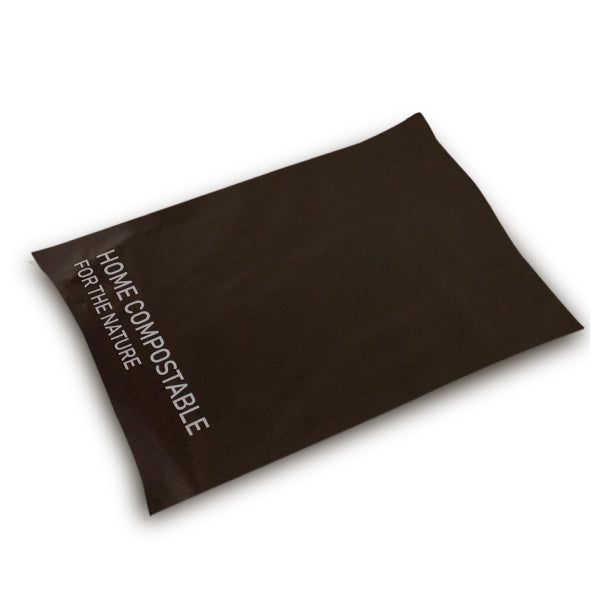 350mm x 470 mm + 50mm Black Biodegradable Poly Mailer Compostable Plastic Mailing Satchel Courier Shipping Bag - ozpack.au