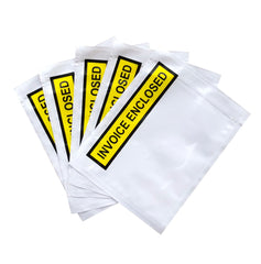 Invoice Enclosed Document Pouch - 115x150mm White Clear Printed Sticker - ozpack.au