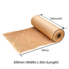 300mm*30m Honeycomb Wrap Brown Kraft Paper Roll Cushion Eco Friendly Protective Wrapping - ozpack.au