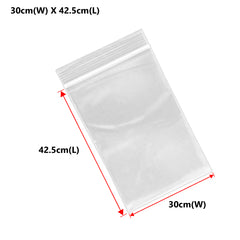Resealable 300mm X 425mm Zip Lock Clear Plastic Bags in bulks - ozpack.au