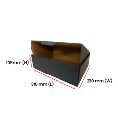 Black Mailing Boxes 310 x 230 x 105mm Die Cut Shipping Packing Cardboard Boxes - ozpack.au