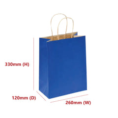 50pcs 260x330x120mm Bulk craft paper gift carry bags large with paper handles - ozpack.au
