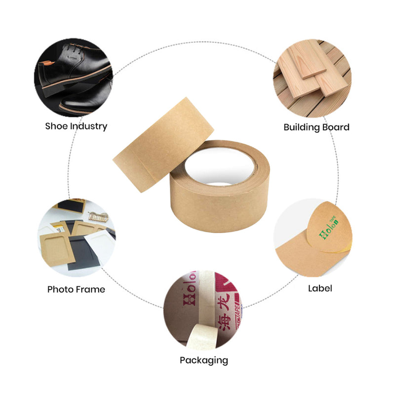 Self adhesive 50mx 48mm Kraft Brown Paper Tape Picture Framing Packing Tape Craft - ozpack.au