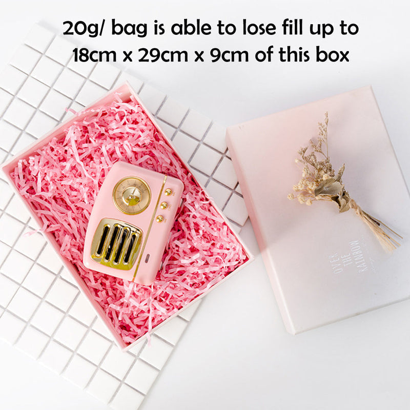 20g of Light Pink Shredded Color Soft Tissue Paper Hamper Craft Gift Candy Box Basket Filler - ozpack.au