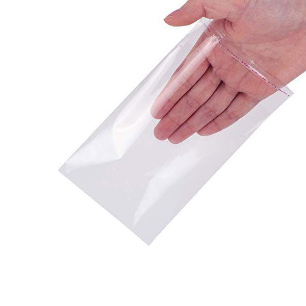 40 x 210mm Self Adhesive Sealing Clear OPP Cellophane Resealable Plastic Bags - ozpack.au