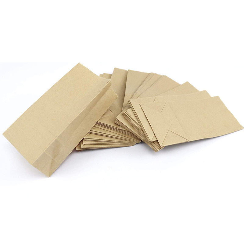 24 x 13 x 8cm Medium Brown Kraft Paper Bags Take Away Food Lolly Grocery Buffet Craft Gift Market Bag - ozpack.au