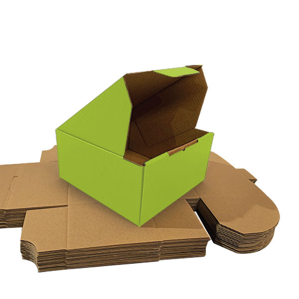 Green Mailing Boxes 150x150x 75mm Die Cut Shipping Packing Cardboard Box - ozpack.au