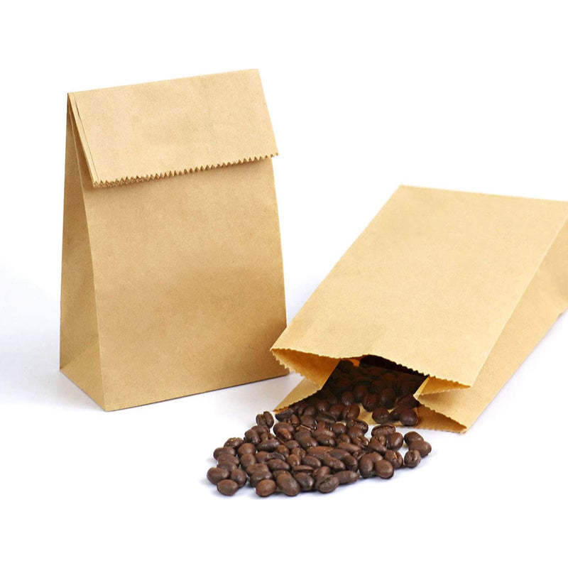 17 x 9 x 5.5cm Mini Brown Kraft Paper Bags Take Away Food Lolly Grocery Buffet Craft Gift Market Bag - ozpack.au