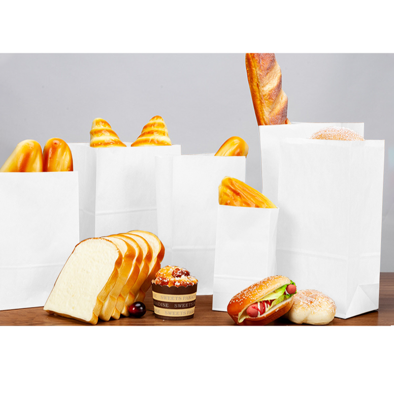 27 x 15 x 9cm Large White Kraft Paper Bags Take Away Food Lolly Grocery Buffet Craft Gift Market Bag