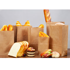 21.5 x 12 x 7cm Small Brown Kraft Paper Bags Take Away Food Lolly Grocery Buffet Craft Gift Market Bag - ozpack.au