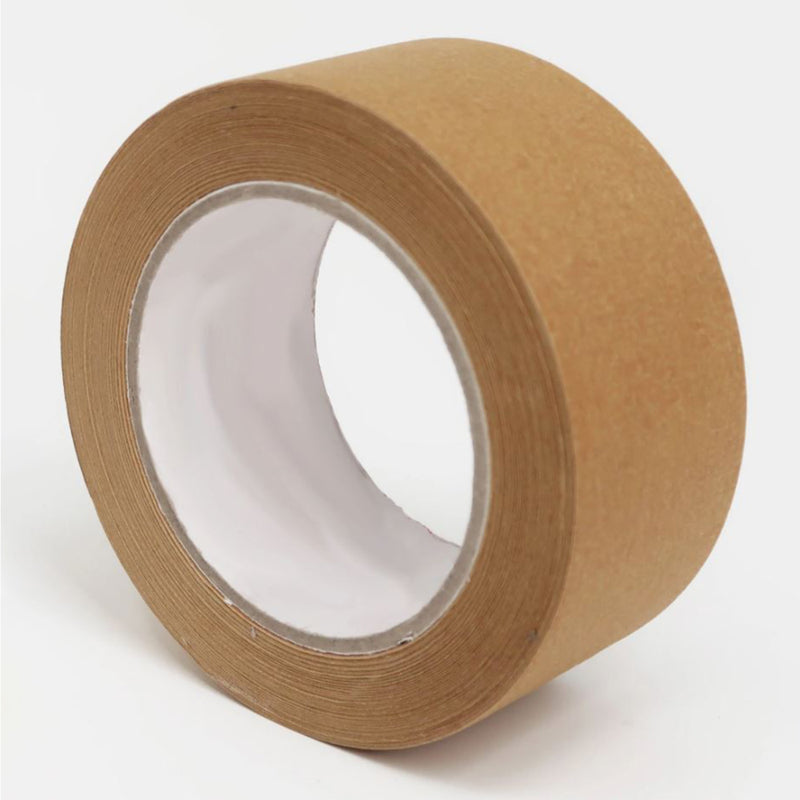 Self adhesive 50mx 48mm Kraft Brown Paper Tape Picture Framing Packing Tape Craft - ozpack.au