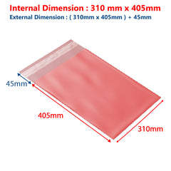 310 mm x 405 mm + 45 mm Light Pink Poly Mailer Plastic Mailing Satchel Courier Shipping Bag - ozpack.au