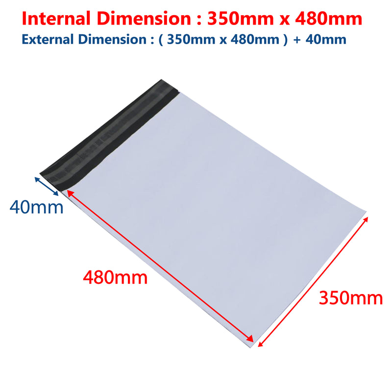 350mm x 480mm Poly Mailer Plastic Satchel Courier Self Sealing Shipping Bag - ozpack.au