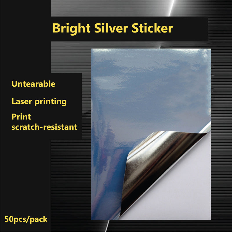 A4 Glossy Gold/Silver PET Self Adhesive Vinyl Sticker Paper Sheet Label Laser Print - ozpack.au