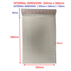 235 x 360mm + 50mm Poly Bubble Mailer Self Seal Plastic Padded Cushion Envelope Bag Pink Black White - ozpack.au