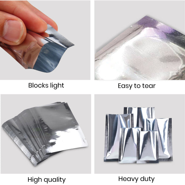 100 mm x 150 mm Aluminum Foil Mylar Bag Food Pouch Storage Vacuum Heat Sealer Packages - ozpack.au