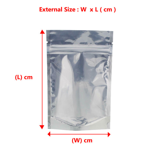 180 mm x 260 mm + 40 mm Clear Aluminum Foil Mylar Stand Up Retail Bags Zip Lock Pouches Pouch Packaging - ozpack.au