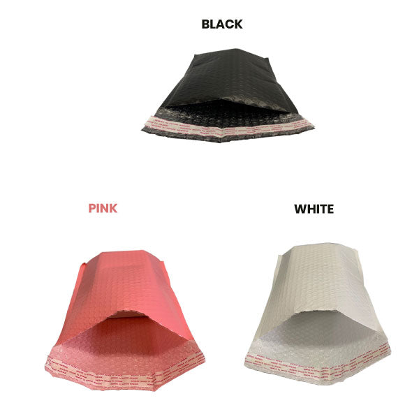 215 x 280mm + 50mm Poly Bubble Mailer Self Seal Plastic Padded Cushion Envelope Bag Pink Black White - ozpack.au