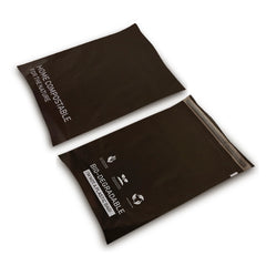 350mm x 470 mm + 50mm Black Biodegradable Poly Mailer Compostable Plastic Mailing Satchel Courier Shipping Bag - ozpack.au