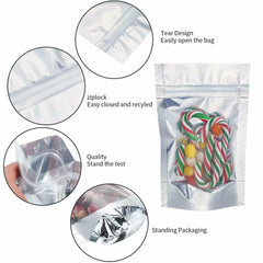 160 mm x 240 mm + 40 mm Clear Aluminum Foil Mylar Stand Up Retail Bags Zip Lock Pouches Pouch Packaging - ozpack.au