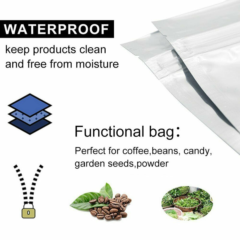 200 mm x 300 mm + 50 mm Clear Aluminum Foil Mylar Stand Up Retail Bags Zip Lock Pouches Pouch Packaging - ozpack.au